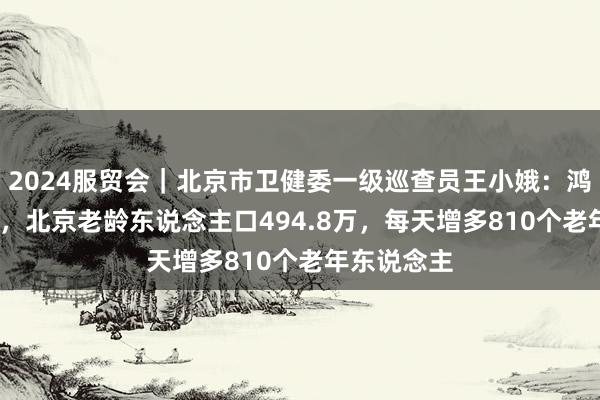 2024服贸会｜北京市卫健委一级巡查员王小娥：鸿沟2023年，北京老龄东说念主口494.8万，每天增多810个老年东说念主