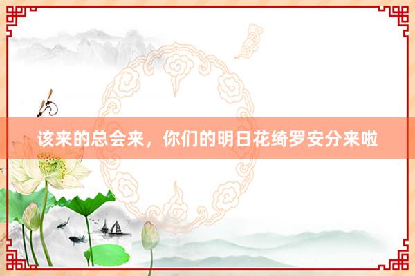 该来的总会来，你们的明日花绮罗安分来啦