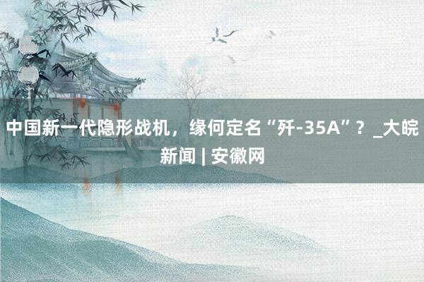 中国新一代隐形战机，缘何定名“歼-35A”？_大皖新闻 | 安徽网